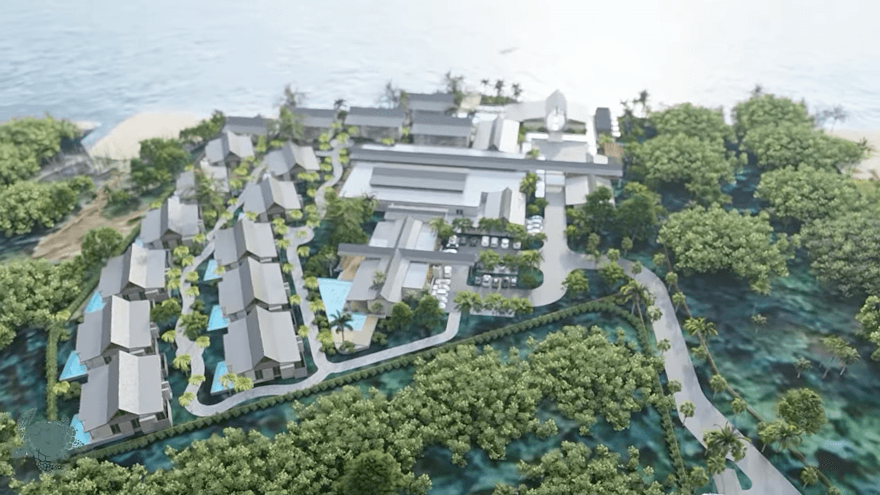 Aerial view of the Grenada resort property